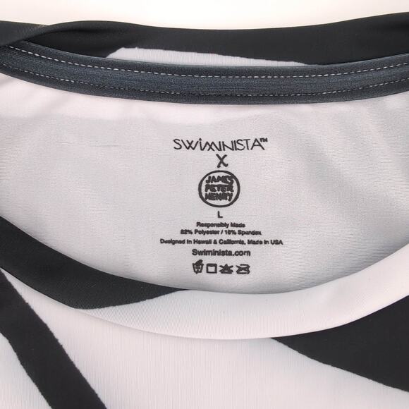 Swiminista x James Peter Henry Good Vibes Rashguard La Peer Black & White L NWT - Picture 4 of 15